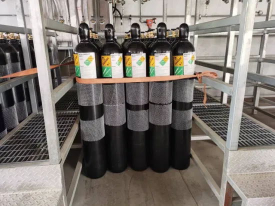 도매 40L 50L 150bar 산소 가스통 탱크 고순도 5n 99.999% 산소 O2 가스